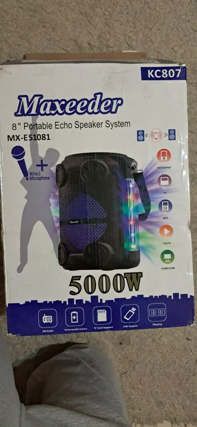 اسپیکر مکسیدر شارژی قابل‌حمل بلوتوث USB AUX MIC|پخش‌کننده همراه|تهران, زرکش|دیوار