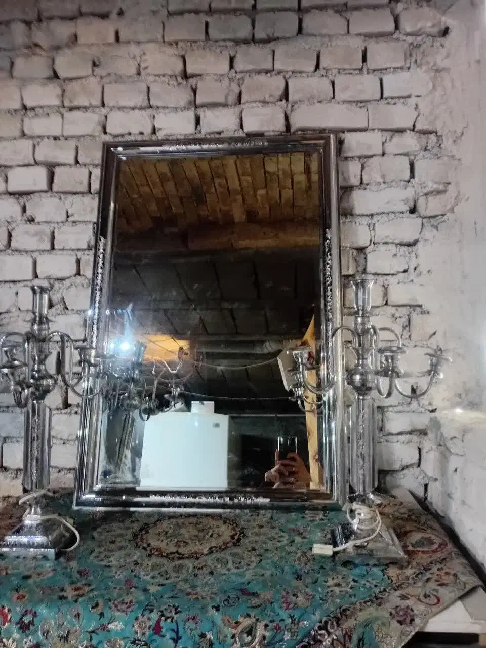 آینه شمعدان|آینه|یزد, |دیوار