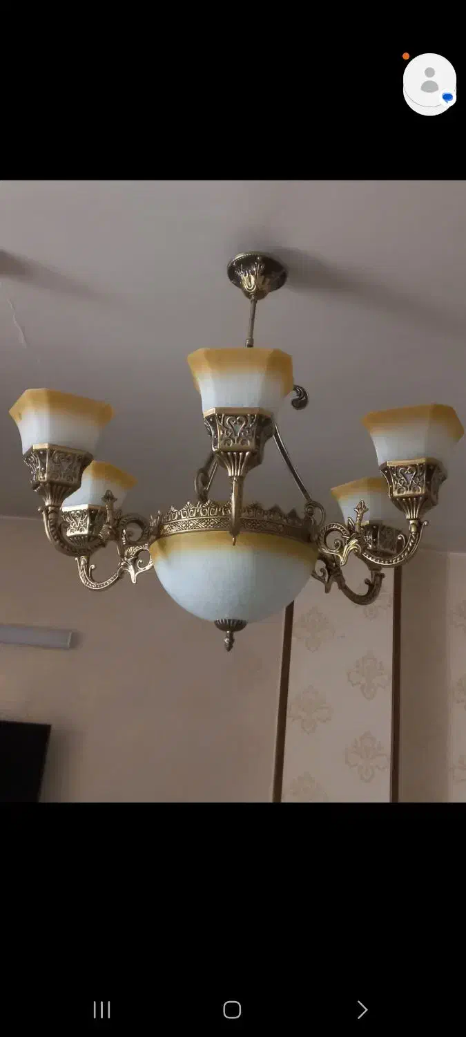 دو عدد لوستر ،یکی ۶ شاخه یکی بدون شاخه|لوستر و چراغ آویز|اصفهان, رسالت|دیوار