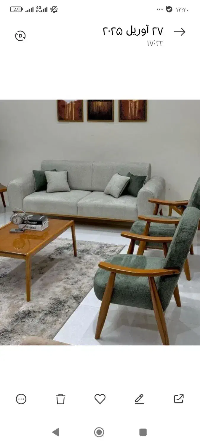 مبل ست 8نفره نو باکیفیت رنگ موجودشکلاتی|مبلمان خانگی و میز عسلی|طبس, |دیوار