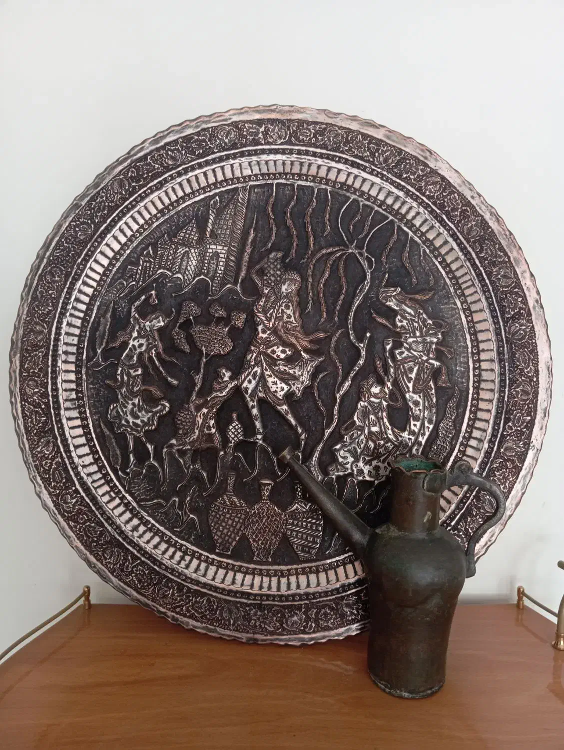 دیوارکوب مسی بزرگ قدیمی|کلکسیون اشیاء عتیقه|بروجرد, |دیوار