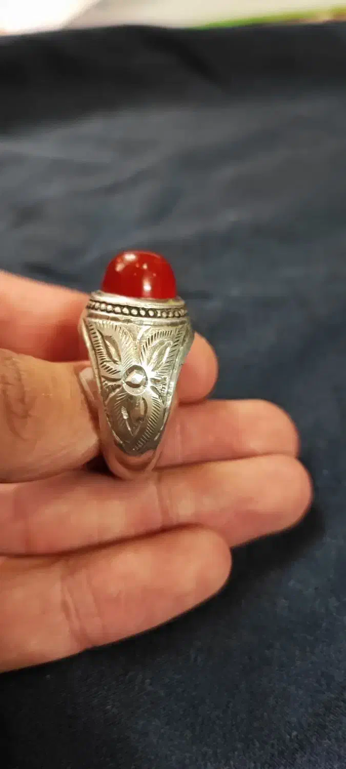 انگشتر عقیق دست ساز رکاب استاد بصیری|جواهرات|کاشان, باغ فین|دیوار