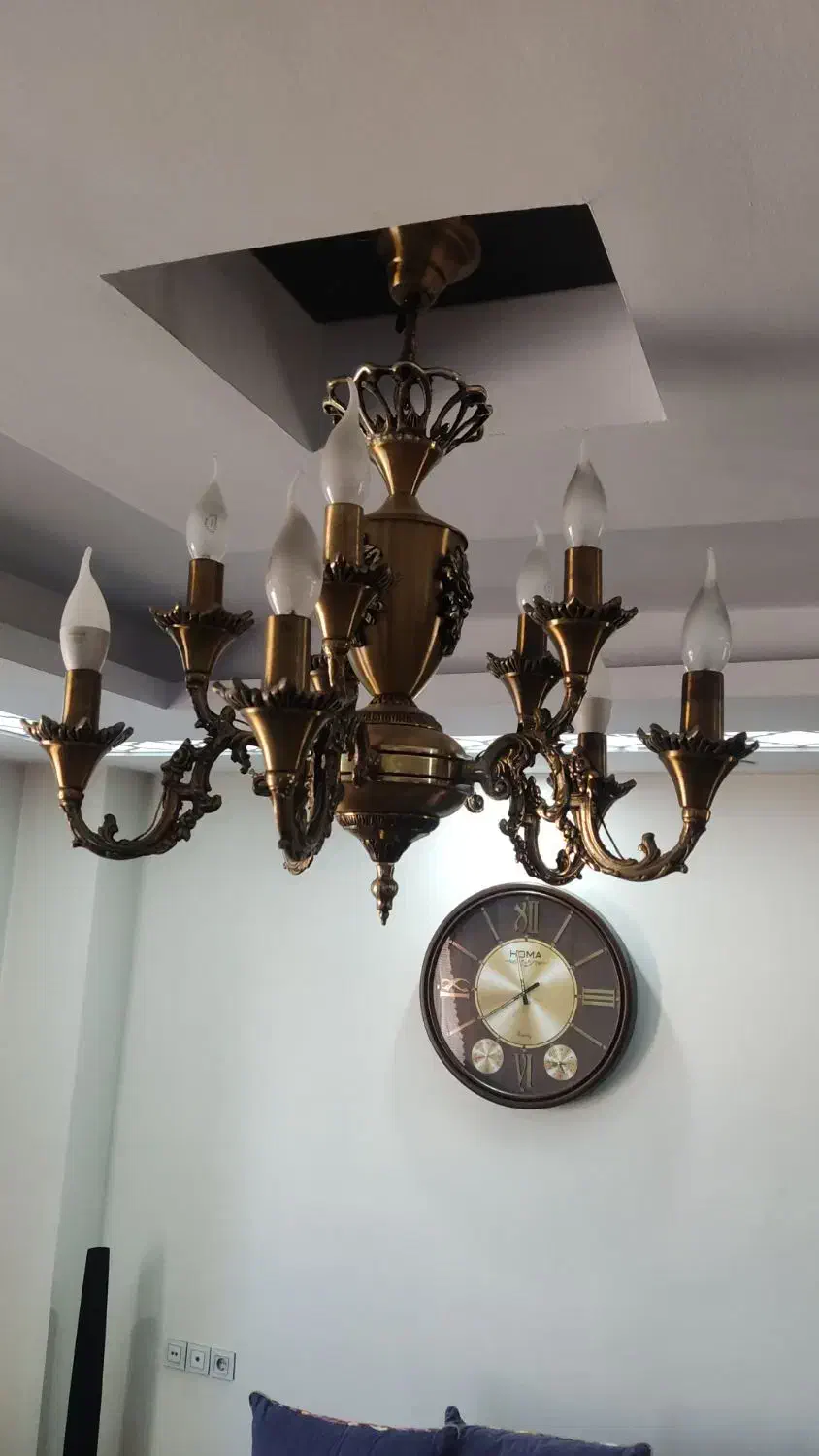 لوستر برنزی|لوستر و چراغ آویز|پردیس, فاز ۸|دیوار