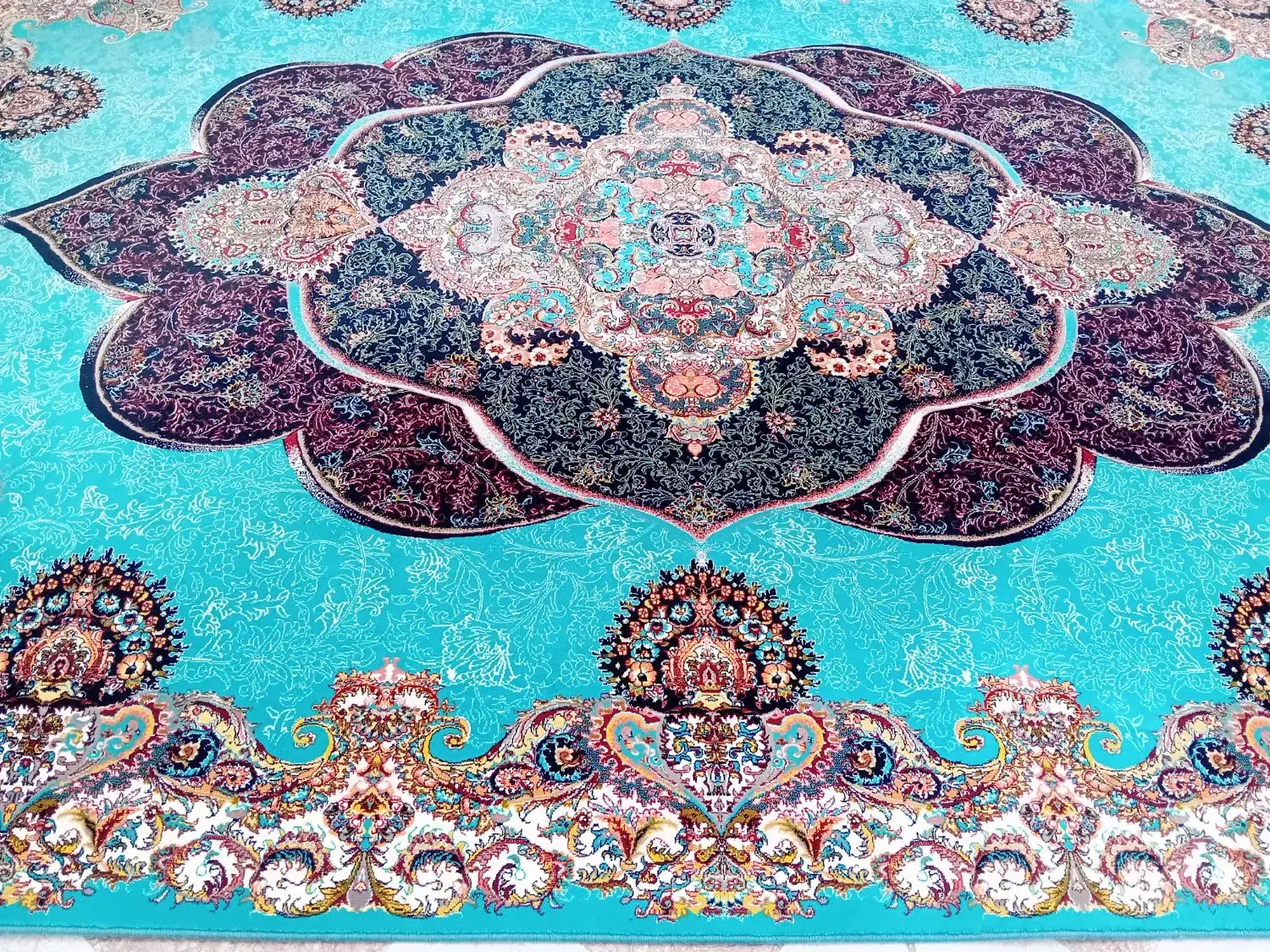 جفت قالی 9متری برنگ فیروزه ایی|فرش|اهواز, کوی علوی|دیوار