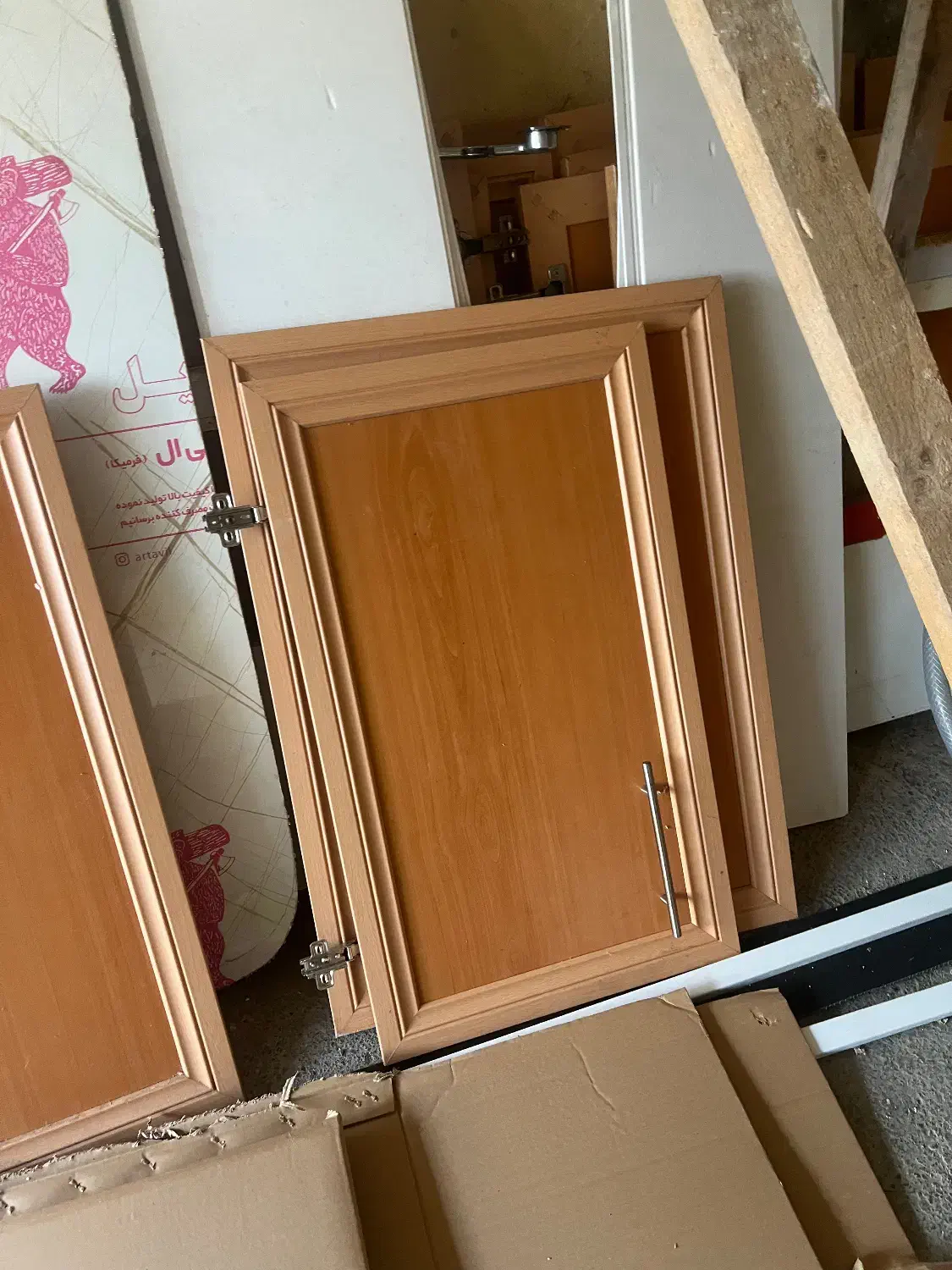 درب ام دی اف کابینت با دستگیره و لولا|مصالح و تجهیزات ساختمان|فومن, |دیوار