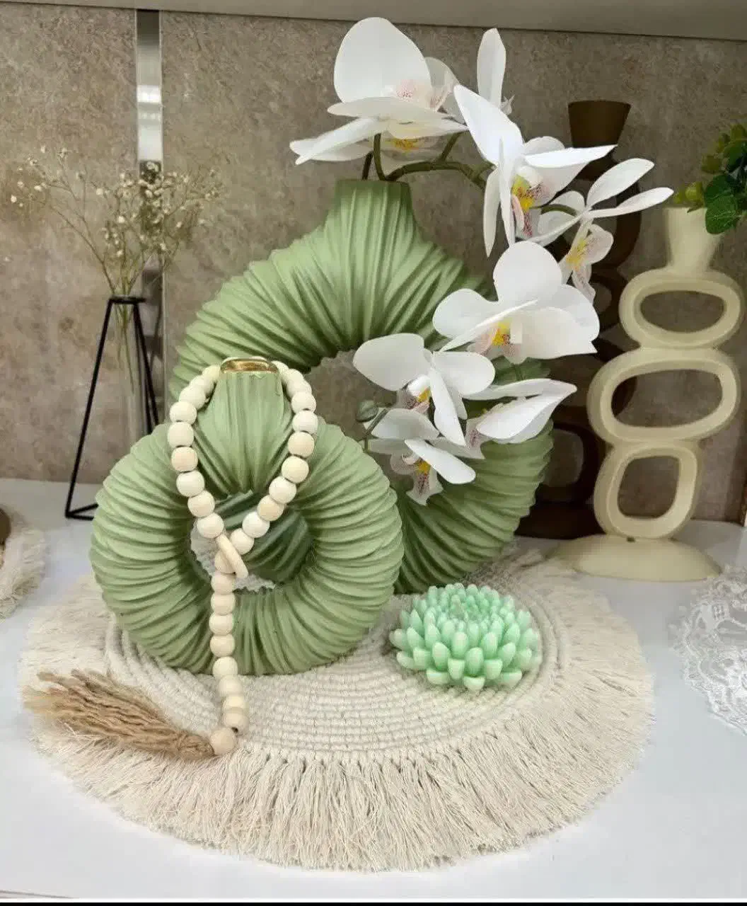 گلدان دونات چروک سنگ مصنوعی|صنایع دستی و سایر لوازم تزئینی|اردبیل, |دیوار