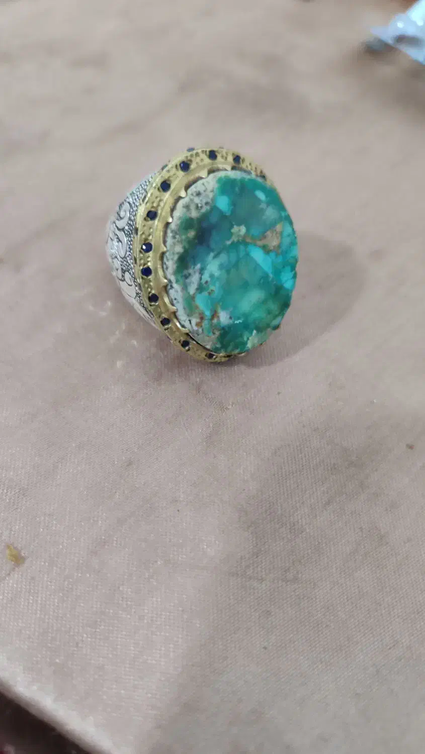 انگشتر نقره فیروزه وعقیق چهار مهر|جواهرات|اسلام‌‌آباد غرب, |دیوار