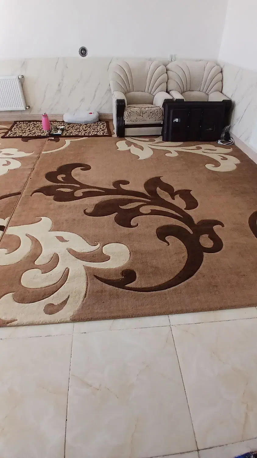 گلیم فرش ۱۲متری شکلاتی کرم|فرش|پاسارگاد, |دیوار