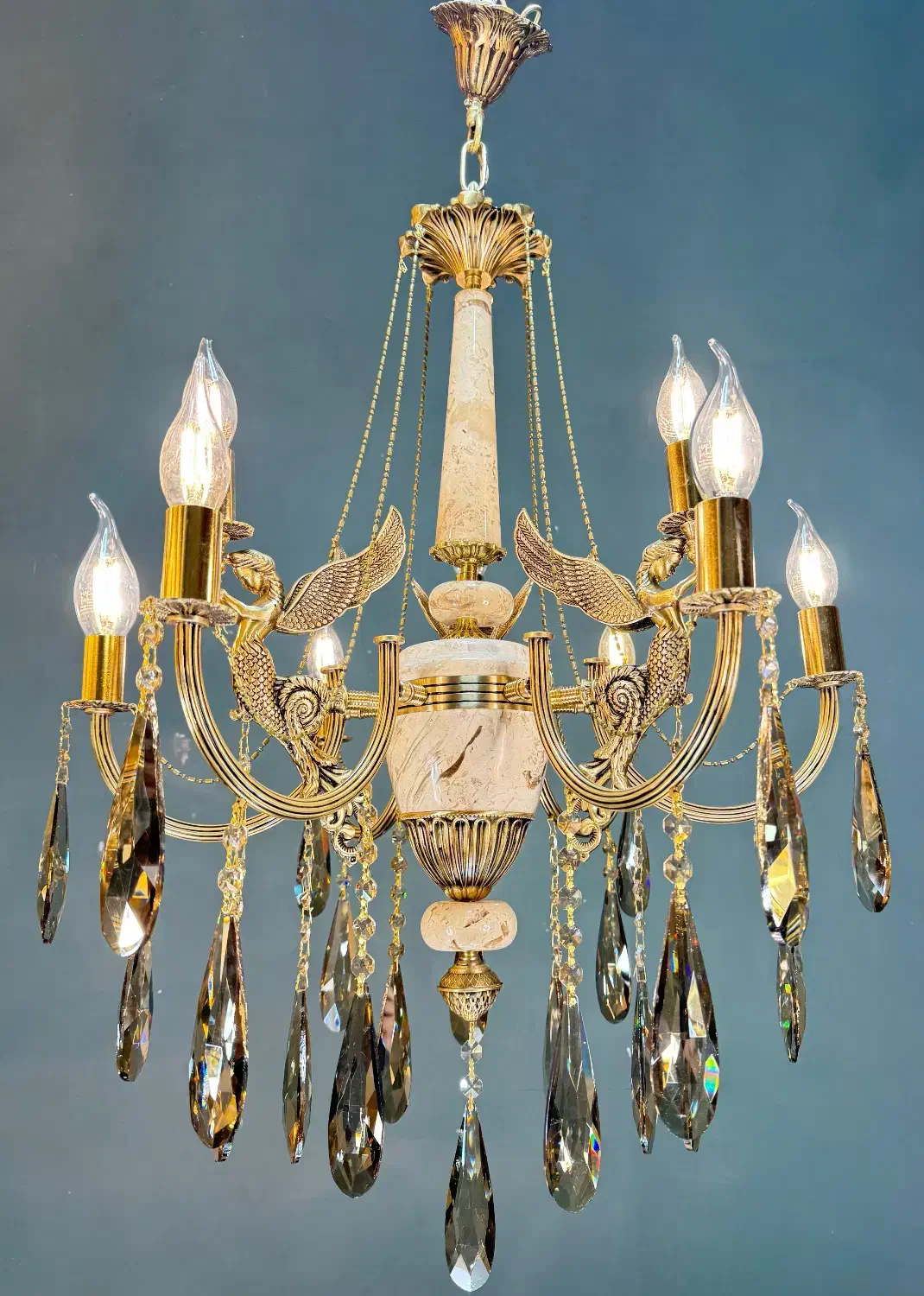 لوستر‌ ملائکه فلور ۹ شاخه/تعویض لوستر کهنه با نو|لوستر و چراغ آویز|تهران, نعمت‌آباد|دیوار