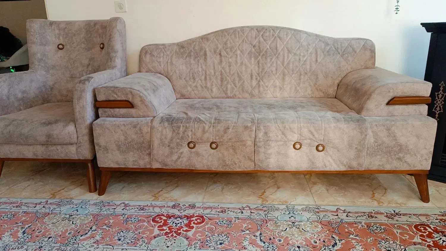 مبل هفت نفره  با بهترین جنس چوب جنس پارچه از نانو|مبلمان خانگی و میز عسلی|قائم‌شهر, |دیوار