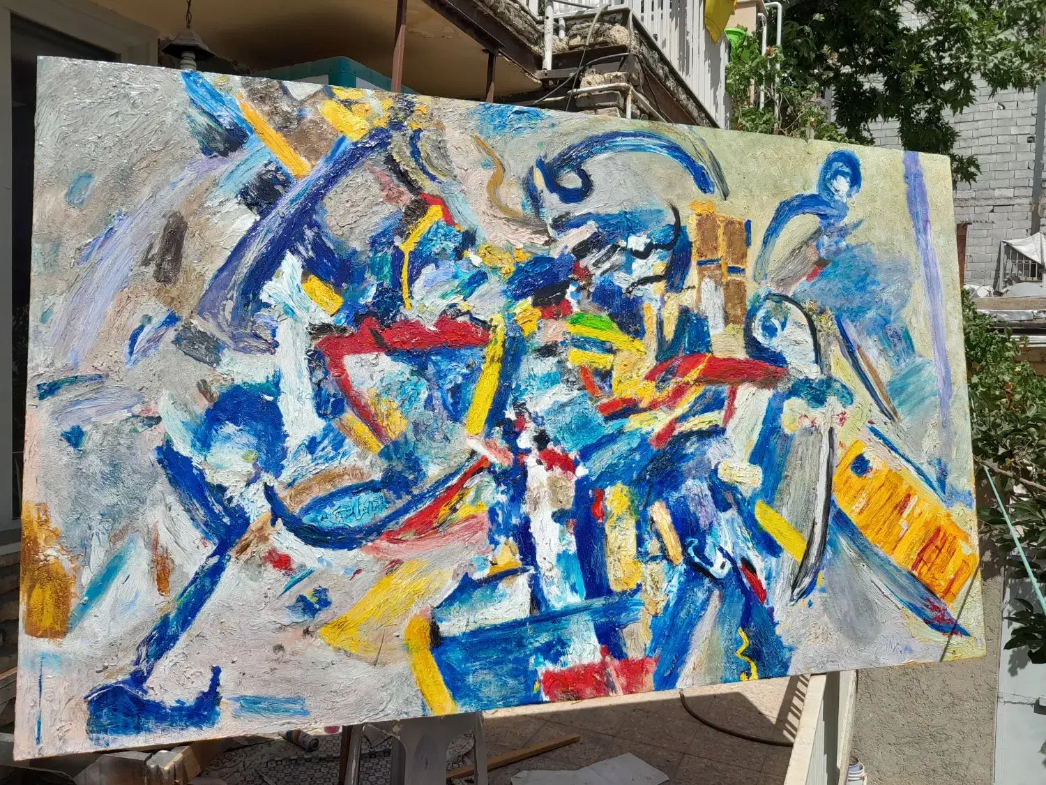 نقاشی ابستره تابلوی مدرن دکوراتیو اکریلیک برجسته|تابلو، نقاشی، عکس|تهران, جنت‌آباد شمالی|دیوار