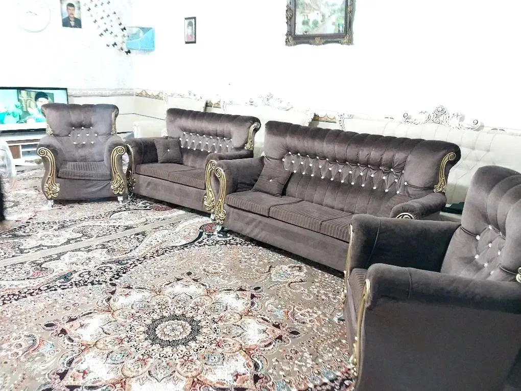 مبل قهوهای|مبلمان خانگی و میز عسلی|تاکستان, |دیوار