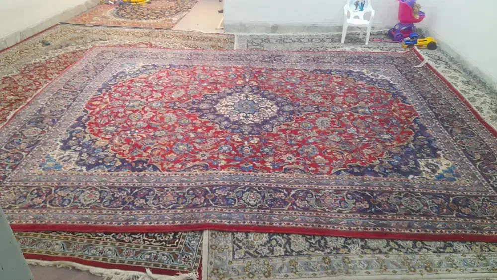 قالی دوازده متری دست بافت پا خورده|فرش|گلپایگان, |دیوار