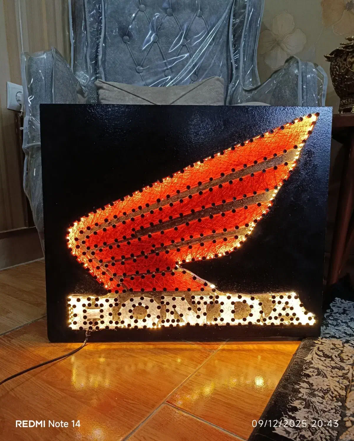 تابلو سه بعدی هندا ال ای دی دار پیچ و نخ|تابلو، نقاشی، عکس|فردیس, ثابتی|دیوار