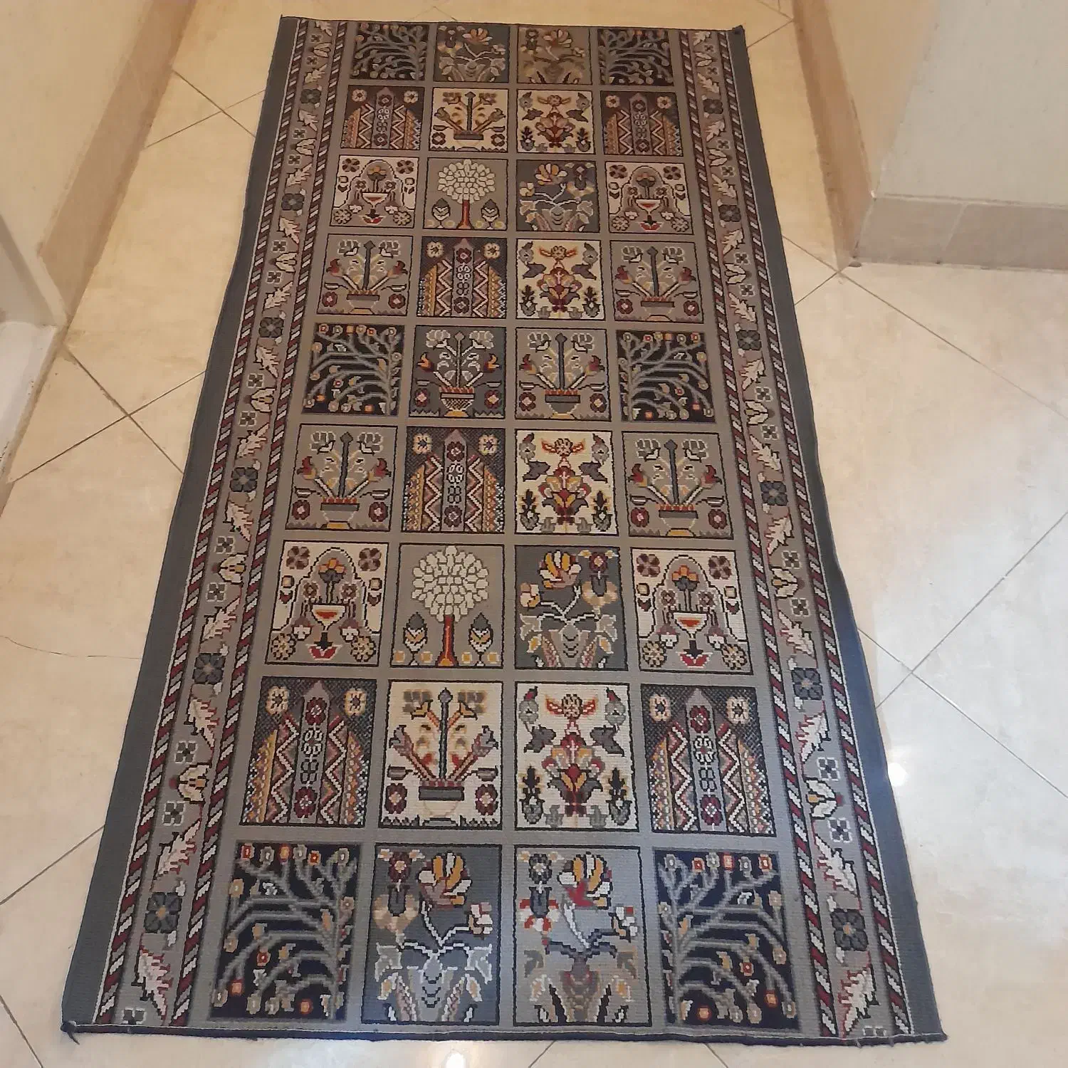 کناره فرش|گلیم، جاجیم، گبه|نیشابور, کوی یغما|دیوار