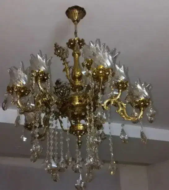 برنز ۵شاخه برنز اصل|لوستر و چراغ آویز|کرمانشاه, |دیوار