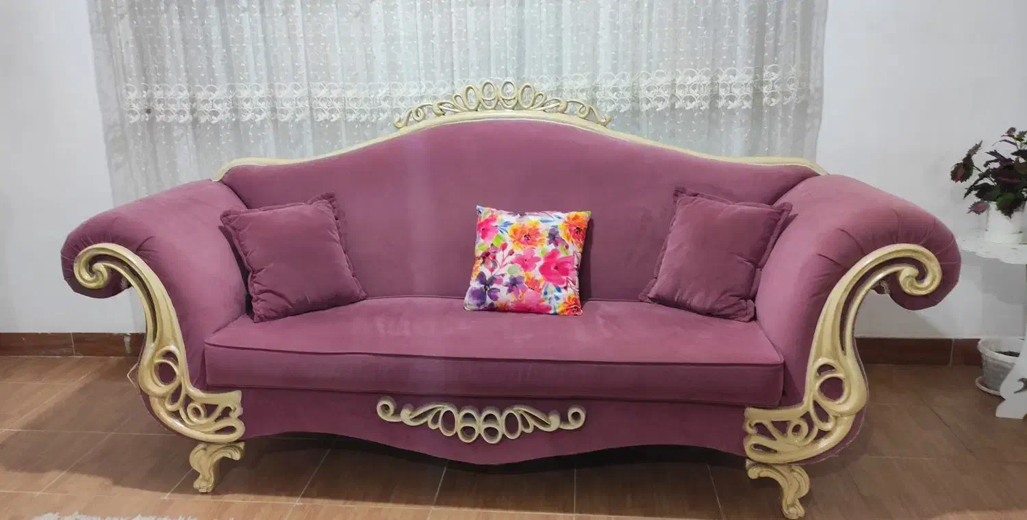 مبلمان ۷ نفره با چوب راش|مبلمان خانگی و میز عسلی|صومعهسرا, |دیوار