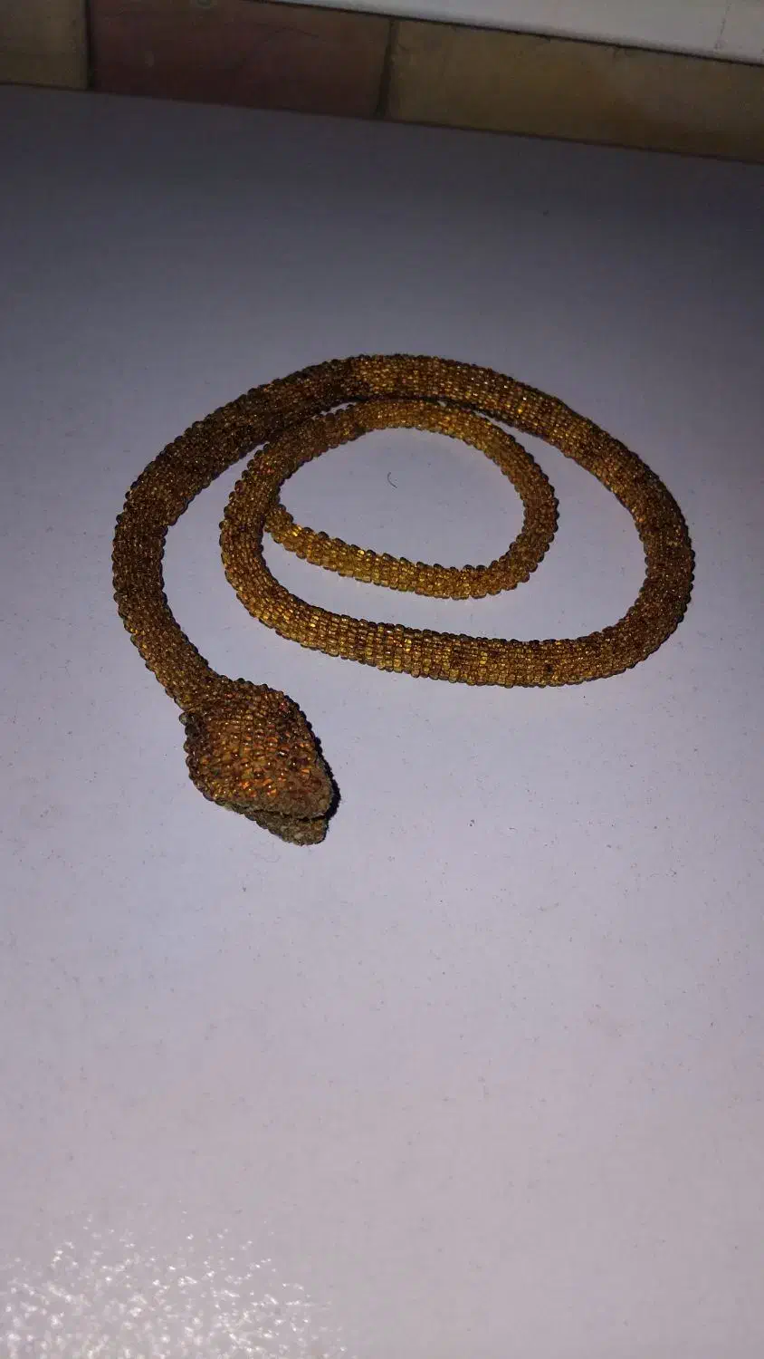 مار دست دوز قدیمی (تسبیح)|کلکسیون اشیاء عتیقه|خسروشاه, |دیوار