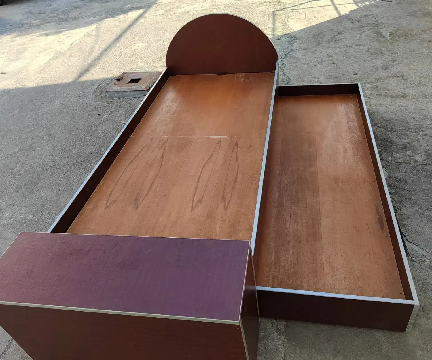 تخت یک نفره چوبی ام دی اف|تخت و سرویس خواب|ساری, |دیوار