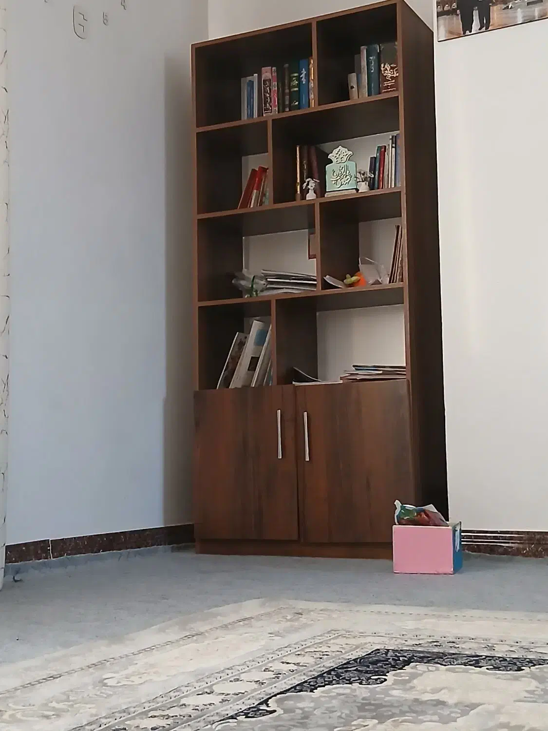 کتابخانه|کتابخانه، شلف، قفسه‌های دیواری|محمدیه-قزوین, |دیوار