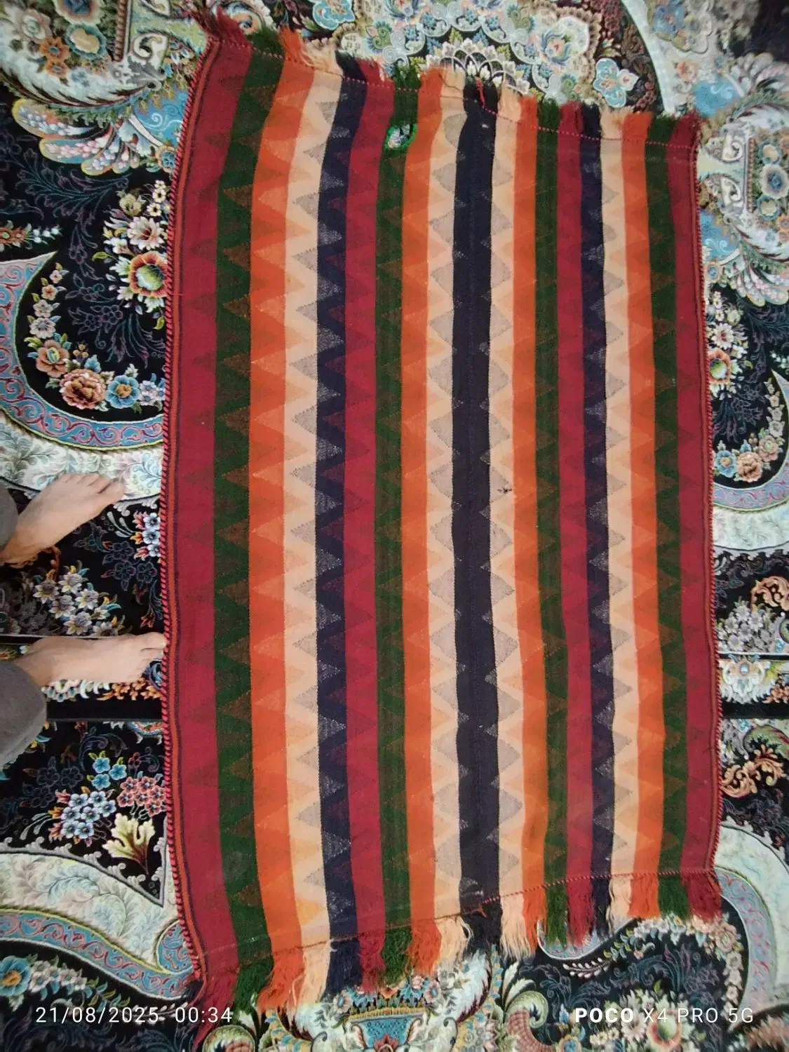 جاجیم دست بافت|گلیم، جاجیم، گبه|شیراز, زرهی|دیوار