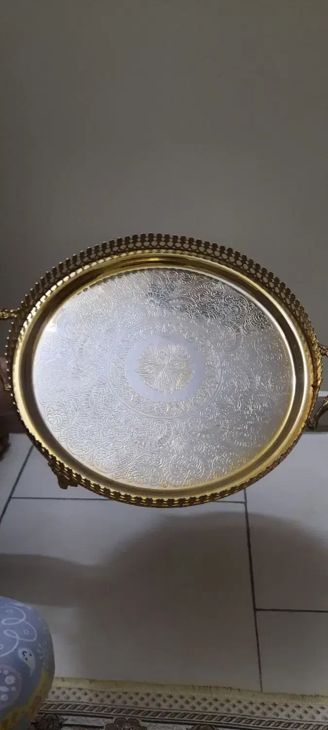 سینی زرین برنجی|ظروف سرو و پذیرایی|تهران, وحیدیه|دیوار