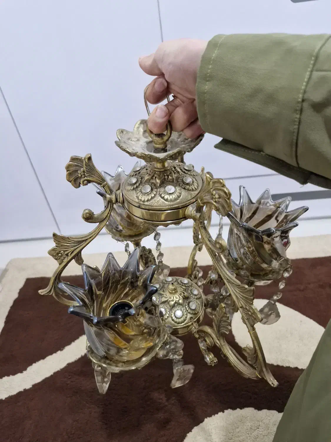 لوستر ۳شاخه اشپزخانه کاملا سالم اصلا استفاده نشده|لوستر و چراغ آویز|کرمانشاه, |دیوار