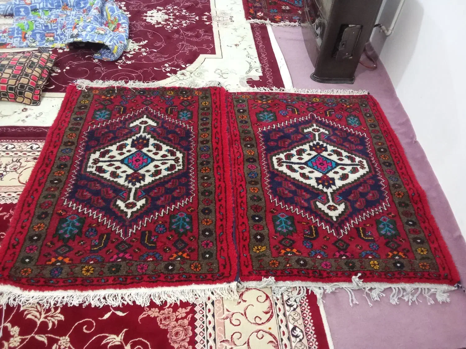 2عدد فرش دستبافت|فرش|قیدار, |دیوار