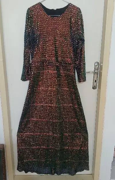 لباس مجلسی بلند پولکی هفت رنگ شیک|لباس|زنجان, |دیوار