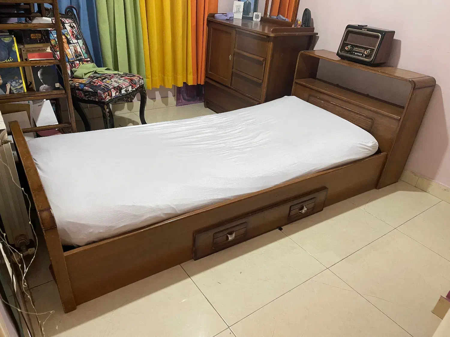 سرویس کامل تخت یکنفره چوب(ست کامل)|تخت و سرویس خواب|تهران, قیطریه|دیوار