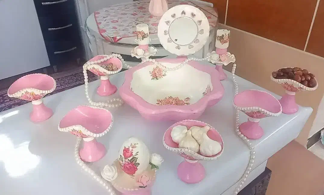 سفره هفت سین سفالی|صنایع دستی و سایر لوازم تزئینی|مرودشت, فرهنگ|دیوار