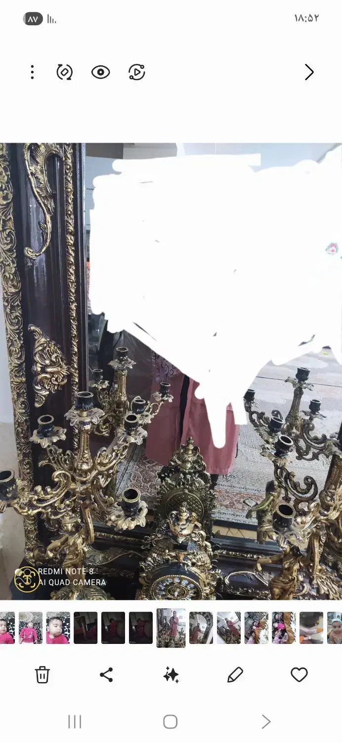 آینه و شمعدان|بوفه، ویترین، کنسول|خانمیرزا, |دیوار