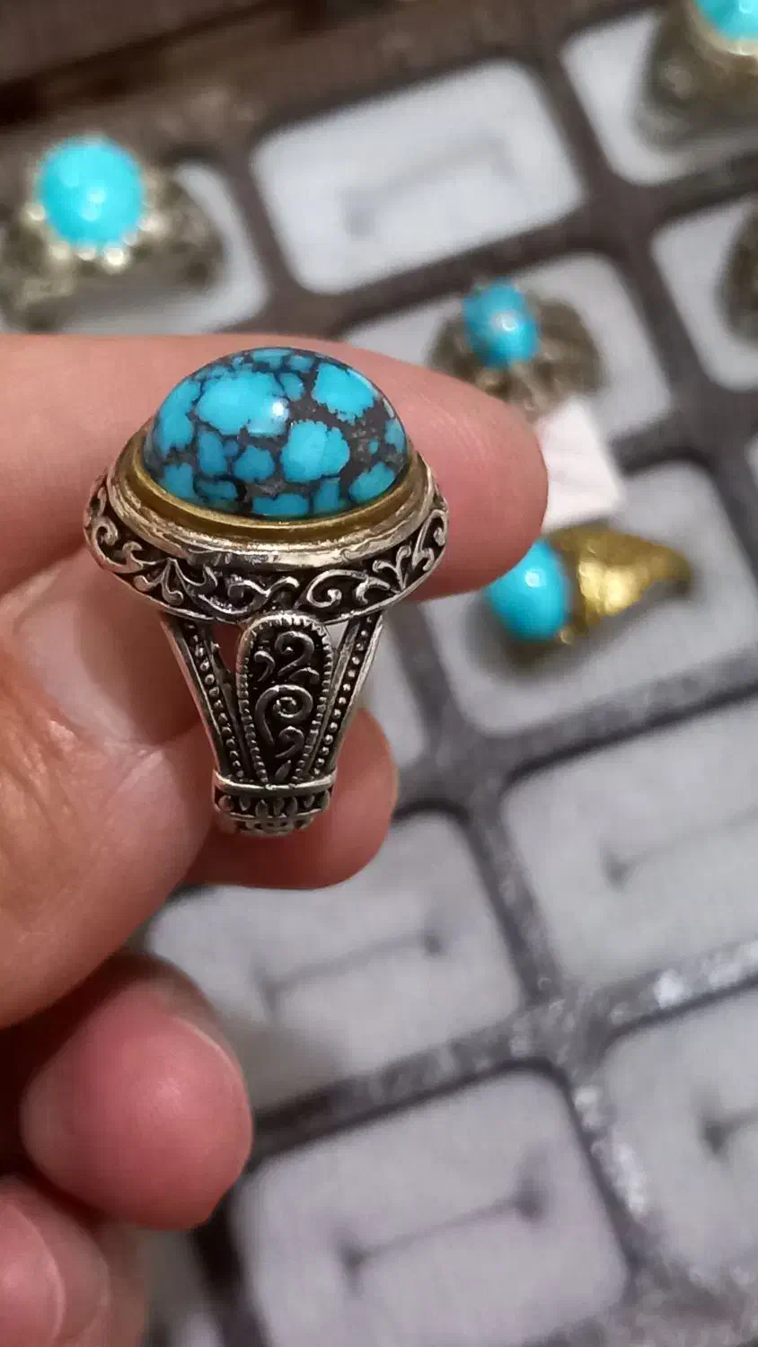 انگشتر فیروزه نیشابوری اصل|جواهرات|اهواز, کوی عابدی|دیوار