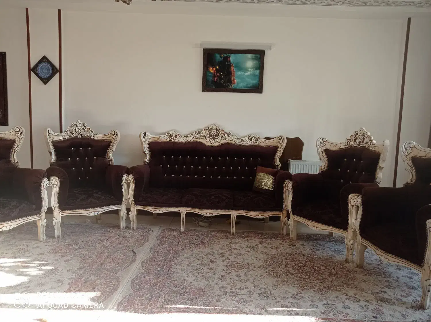 مبل 9نفره سلطنتی|مبلمان خانگی و میز عسلی|خمینی‌شهر, |دیوار
