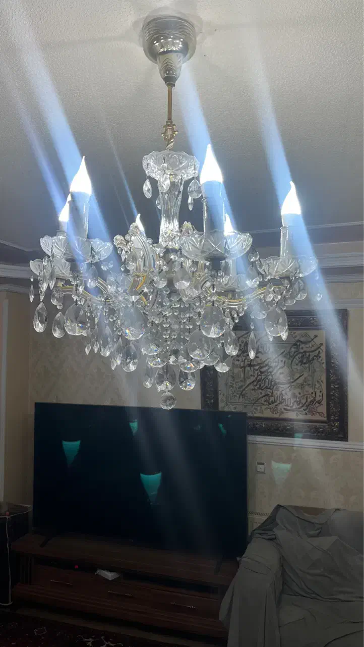 ۲ عدد لوستر ۶ شاخه بسیار تمیز و سالم|لوستر و چراغ آویز|تبریز, |دیوار