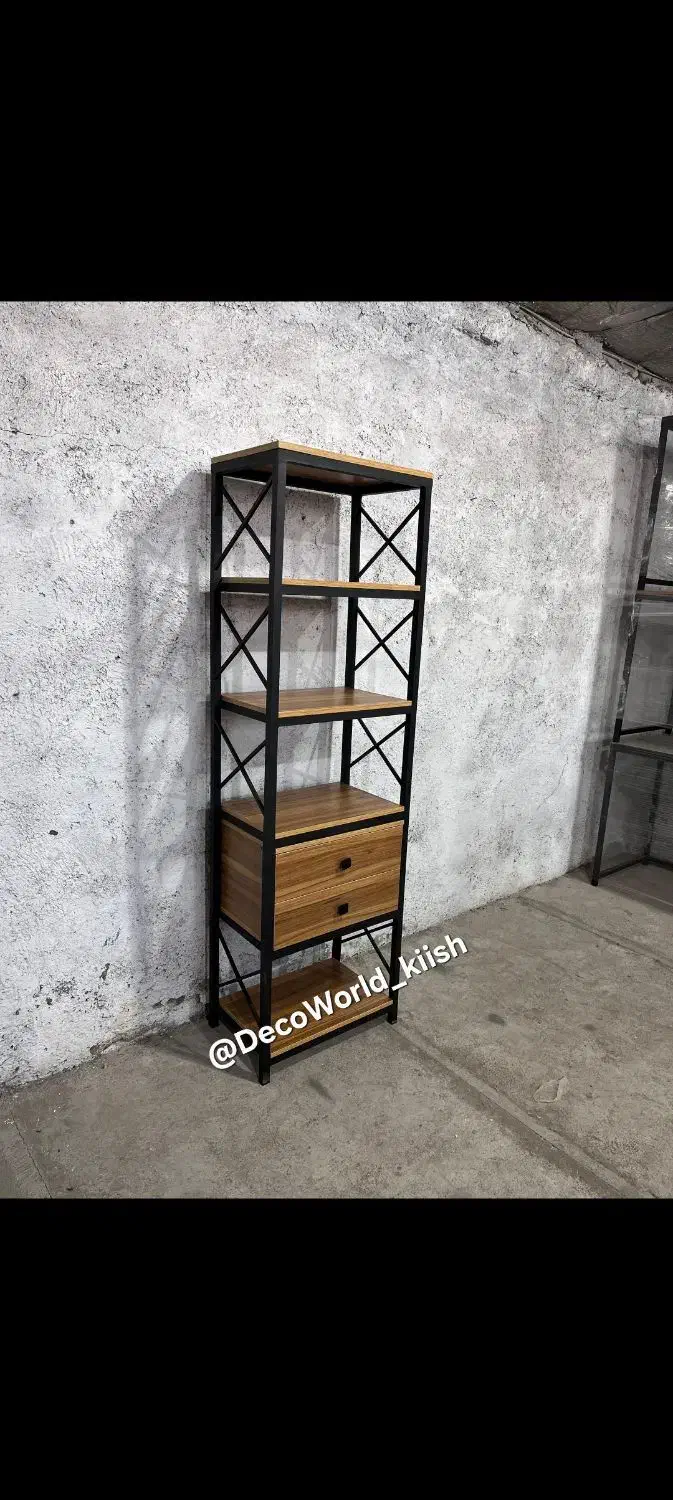 قفسه فلزی چند طبقه با دو کشو|کتابخانه، شلف، قفسههای دیواری|کیش, |دیوار