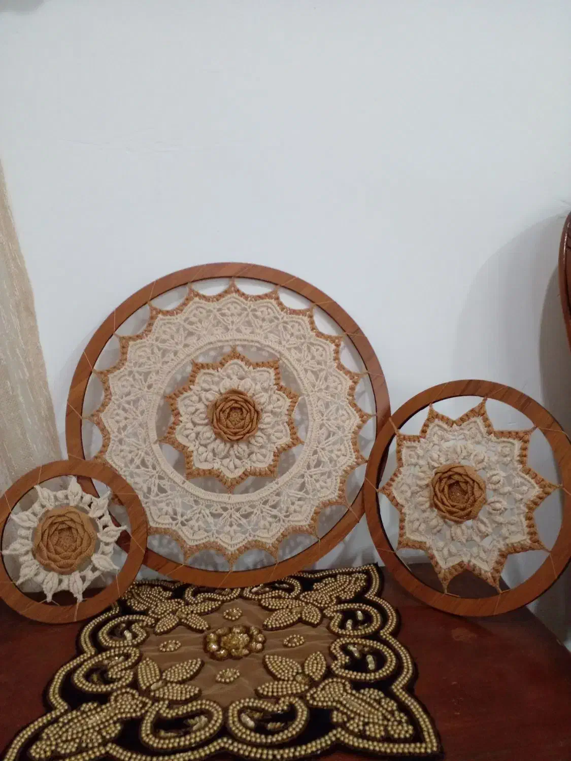 سفارش دیوارکوب ماندالابافی درقزوین|صنایع دستی و سایر لوازم تزئینی|قزوین, |دیوار