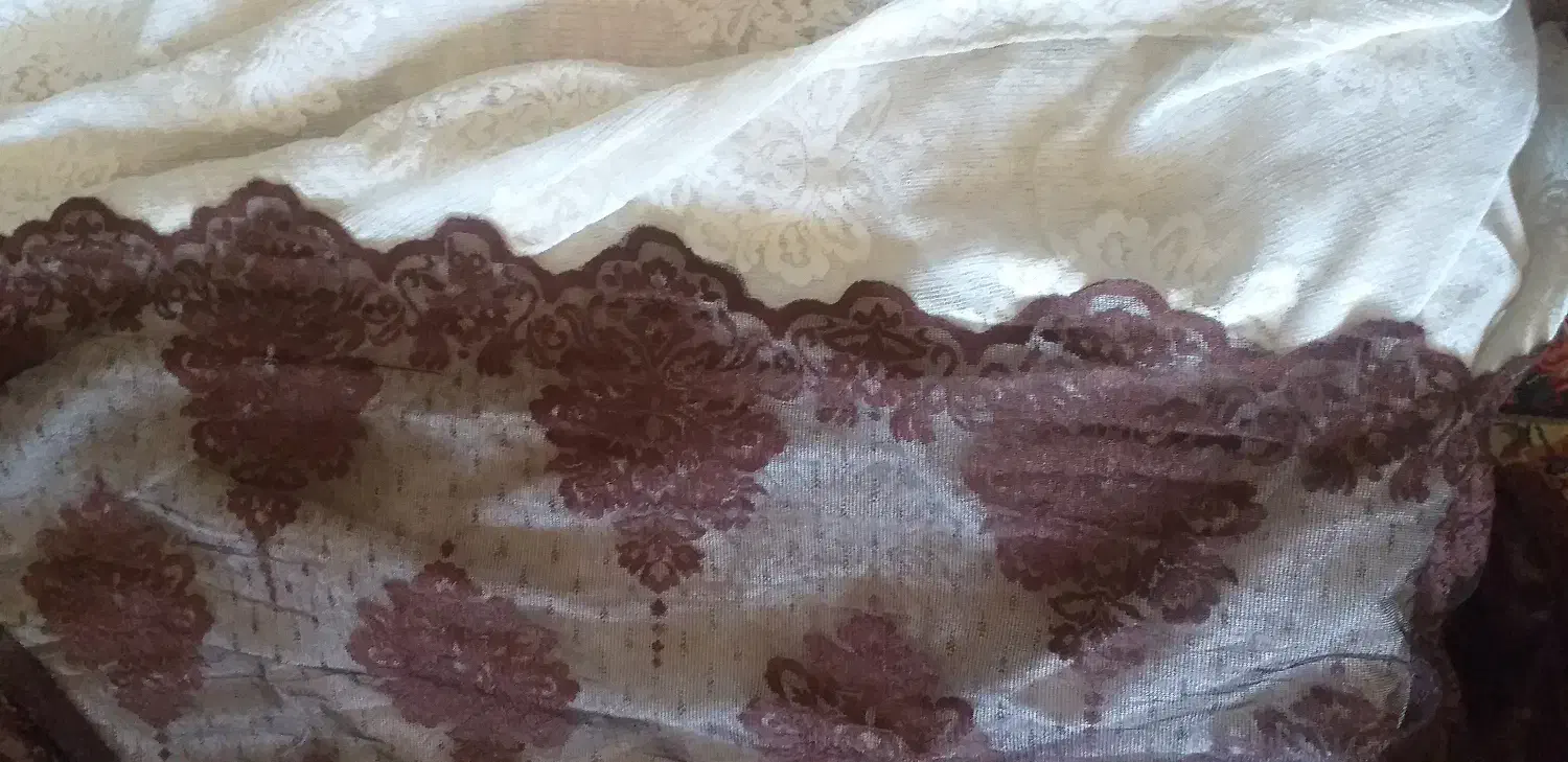 پرده تور گل ابریشمی(پارچه ترکی)|پرده، رانر، رومیزی|محلات, |دیوار