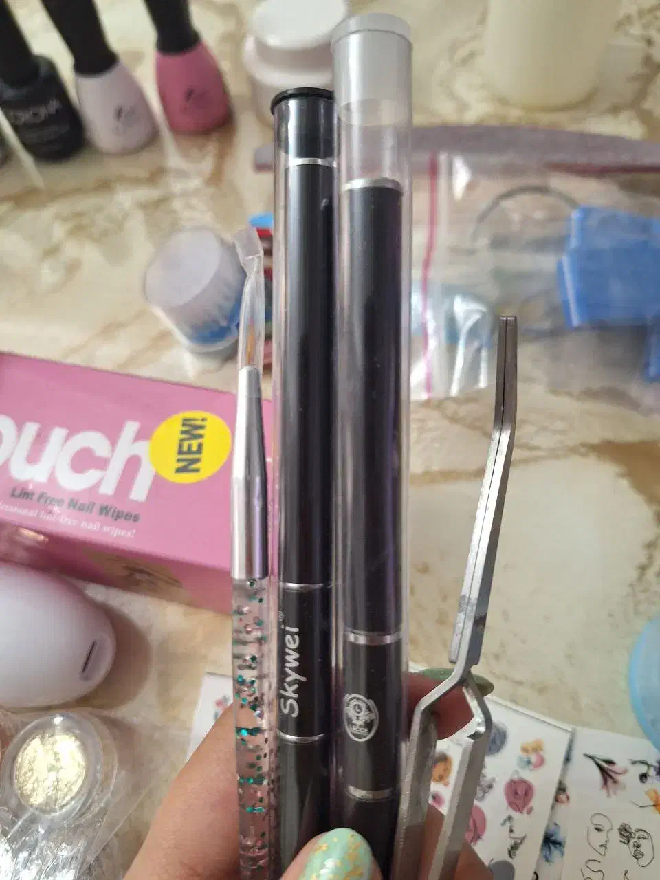 لوازم کاشت ناخن پک کامل|آرایشی، بهداشتی، درمانی|رشت, معلم|دیوار