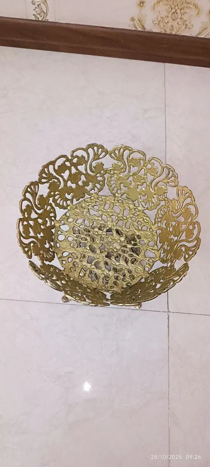 ظرف میوه و شکلات برنزی|ظروف سرو و پذیرایی|تهران, خاک سفید|دیوار