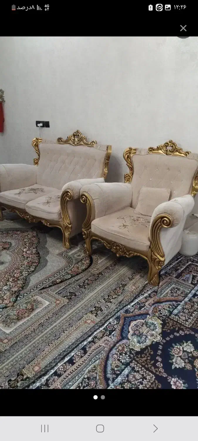 مبل سلطنتی هفت نفره|مبلمان خانگی و میز عسلی|نسیم‌شهر, |دیوار