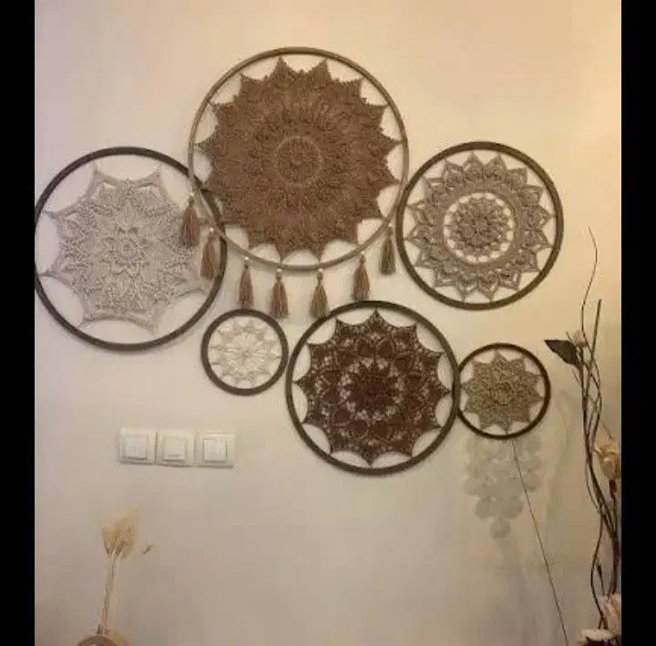 قلاب بافی قبول سفارش ماندالابافی|صنایع دستی و سایر لوازم تزئینی|میانه, |دیوار