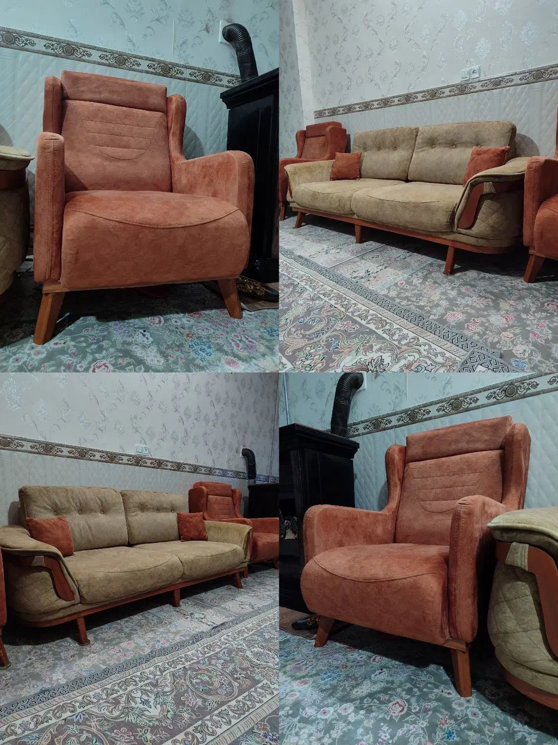 مبل و مبلمان استوک درحد نو ۷و۸ نفره|مبلمان خانگی و میز عسلی|تربت جام, جامی|دیوار