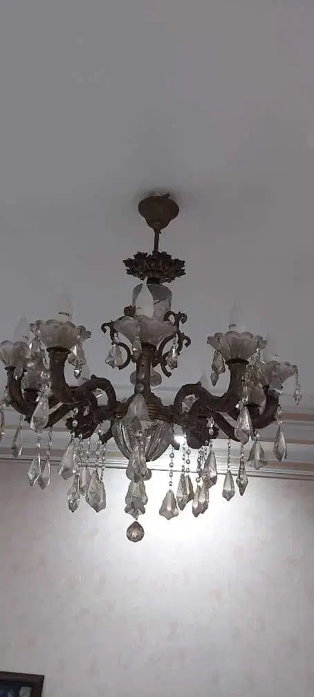 لوستر ۱۰ شاخه تمام برنج|لوستر و چراغ آویز|گرگان, |دیوار