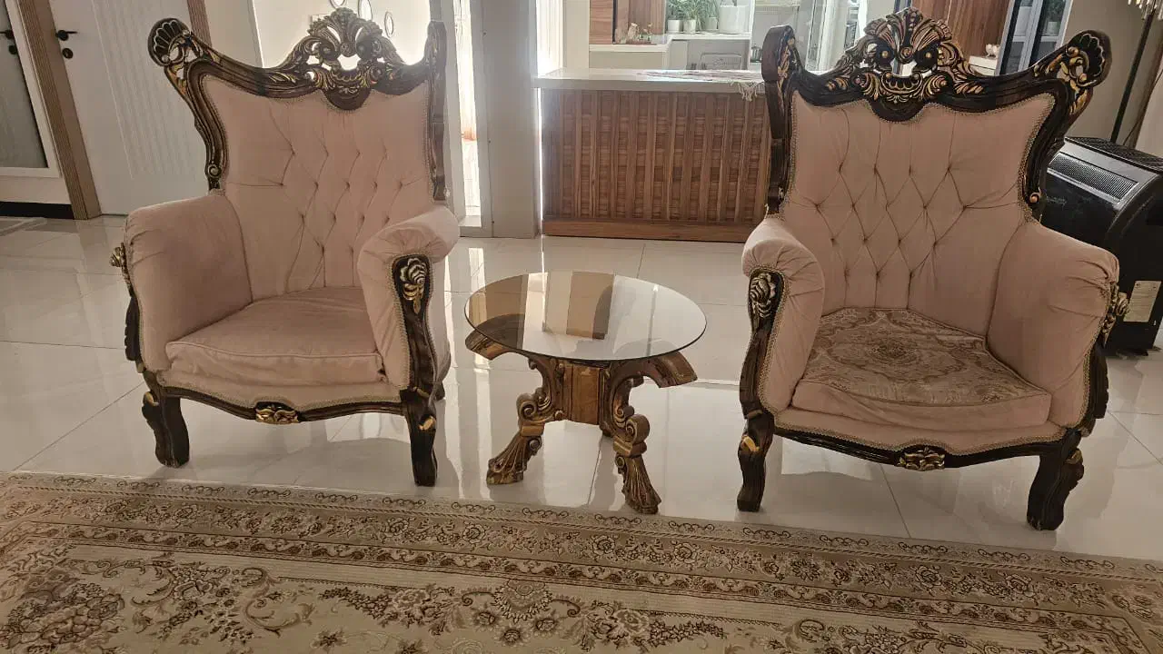 مبل هفت نفره استیل با دو عدد گل میز|مبلمان خانگی و میز عسلی|اصفهان, محمودآباد|دیوار