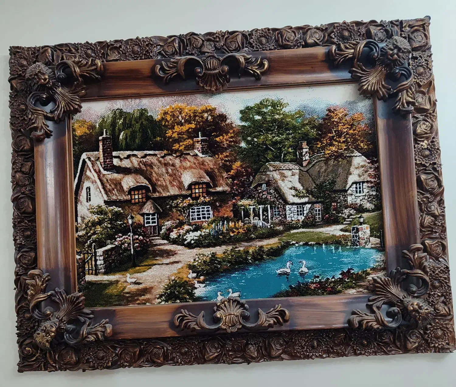 تابلو فرش ماشینی منظره|تابلو فرش|کرج, شهرک علی ابن ابیطالب (کوثر)|دیوار