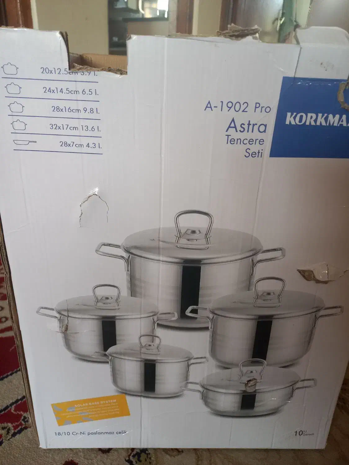 قابلمه استیل ۱۰ پارچه استیل ترکیه کرکماز نو|ظروف پخت‌وپز|بهنمیر, |دیوار