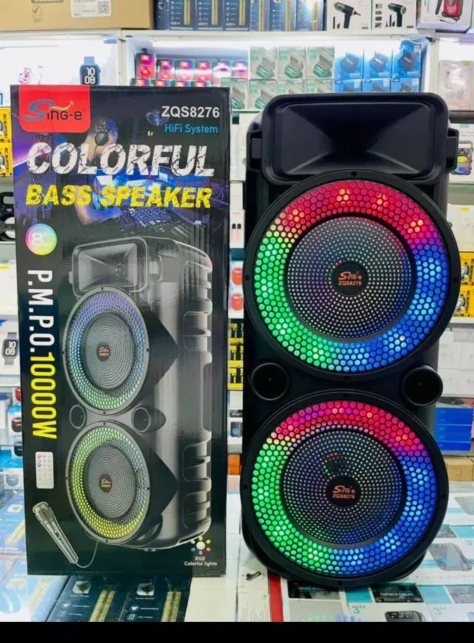 اسپیکر شارژی ۲ ساب ۸ اینج مدل ZQS 8276 باگارانتی|سیستم صوتی خانگی|خرمآباد, |دیوار