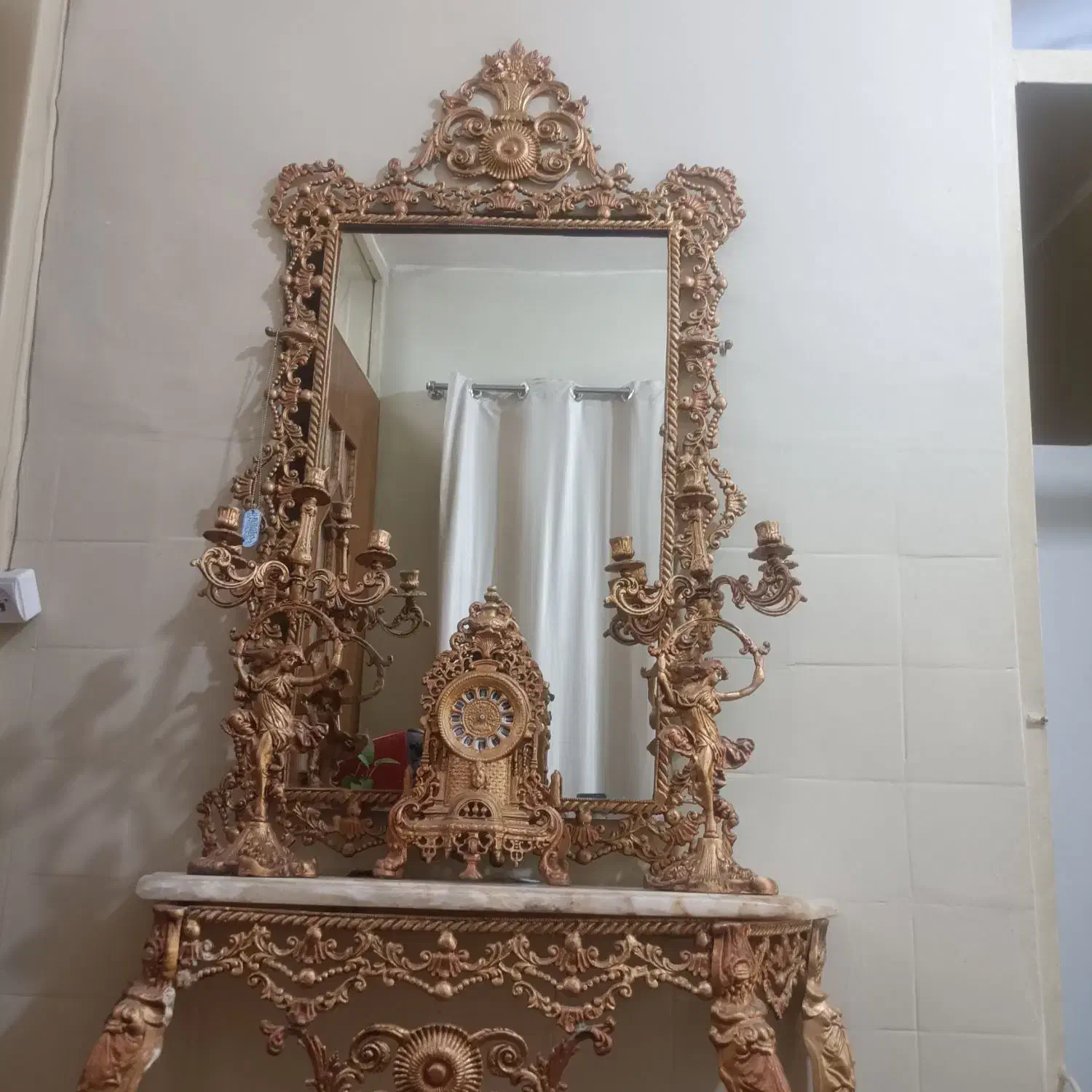 آینه و شمعدان فلزی|آینه|شهرکرد, |دیوار