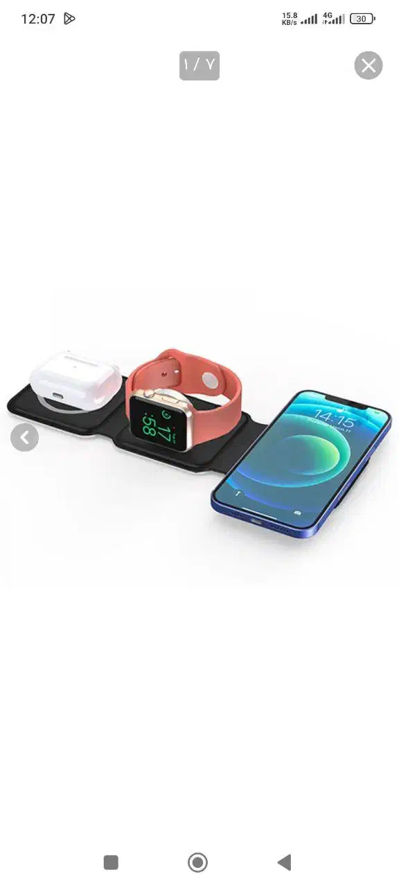 شارژر وایرلس سه کاره آیفون و ایرپاد و اپل واچ|لوازم جانبی موبایل و تبلت|بیرجند, |دیوار